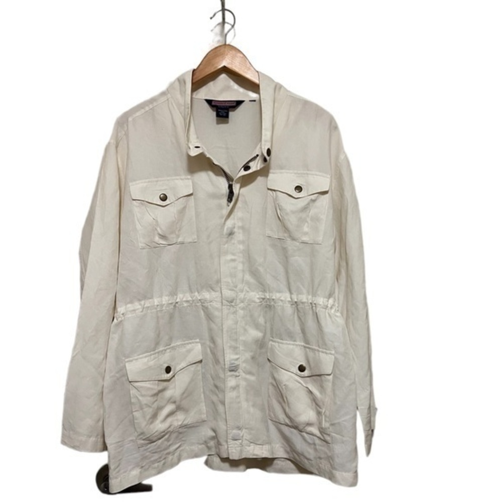 Vineyard Vines cream color linen-silk blend utility jacket